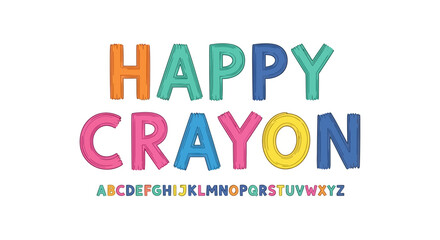 Vibrant and playful typographic design featuring a full colorful, embossed alphabet, ideal for children's educational materials, creative projects, and cheerful graphic elements