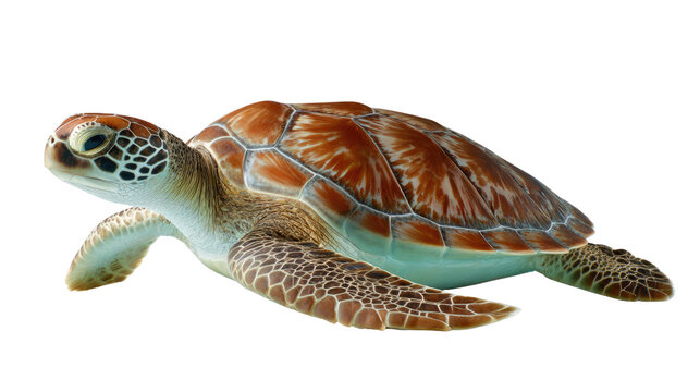 Sea Turtle's Tranquil Pose: A vibrant sea turtle with textured shell glides gracefully. Capturing the essence of marine life.