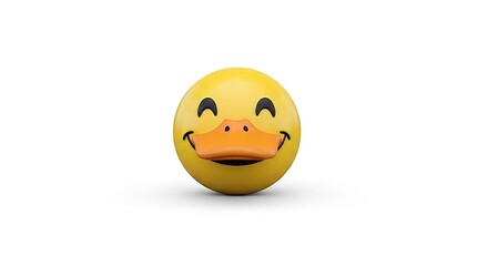 Fototapeta premium Cheerful duck emoticon displaying friendly facial expression with bright colors