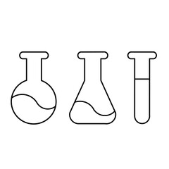 chemical bottle set icon isolated on white background