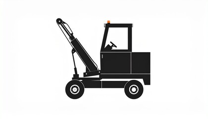 Naklejka premium Illustration of a black tow truck lifting a vehicle on a white background