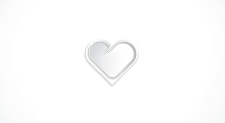 Obraz premium Elegant white heart symbol conveying love and connection with refined design purity