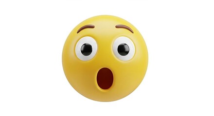 Fototapeta premium Expressive emoji with wide eyes and gaping mouth conveying intense surprise