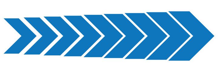 Arrow moving dynamic symbols. Road lines arrow zigzag chevron speeds flat style.