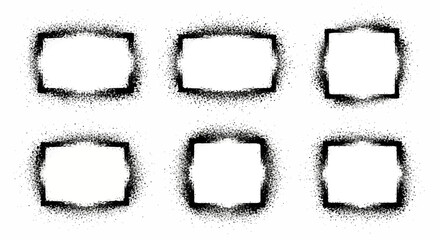 Set of decorative frames with splatter effect for various creative projects