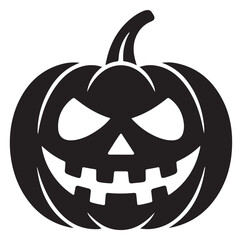 Spooky Halloween pumpkin vector illustration carved jack-o-lantern with scary face perfect for holiday designs and festive decorations