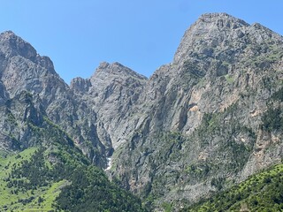 mountain landscape with blue sky