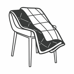 Obraz premium Quilted blanket draped over modern chair in minimalist style 