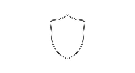 Minimalistic emblem outline depicting protection, representing security or achievement isolated on
