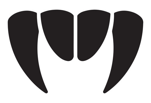 Vampire teeth vector illustration sharp fangs in a minimalist style perfect for Halloween designs and horror themes
