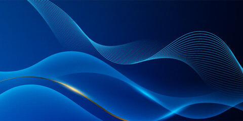 blue abstract background with luxury golden elements vector illustration