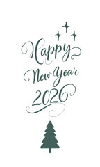 Happy new year 2026 png Text Sticker Silvester Neues Jahr