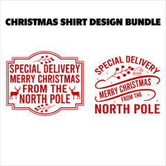 Christmas Shirt Design Bundle vector merry Christmas, December, Red, Custom, holiday, holiday, stamp, delivery, mail, north
