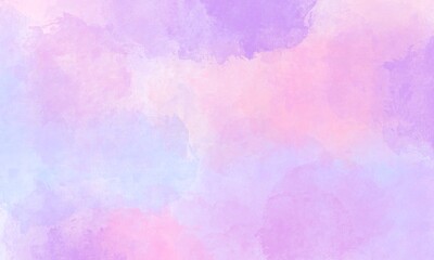 Dreamy Pastel Watercolor Background. Soft Purple Pink and Blue Abstract Texture
