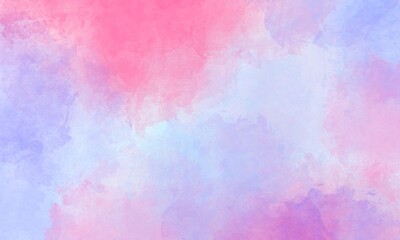 Dreamy Pastel Pink Purple Watercolor Background. Soft Aesthetic Sky Texture