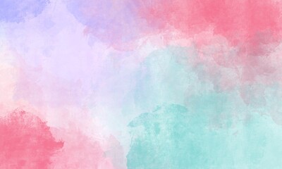 Vibrant Pastel Gradient Watercolor Background. Purple, Cyan, and White Aesthetic Texture