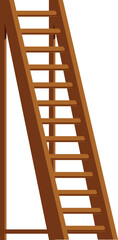 Wooden swedish ladder standing on white background, ideal for climbing and exercising