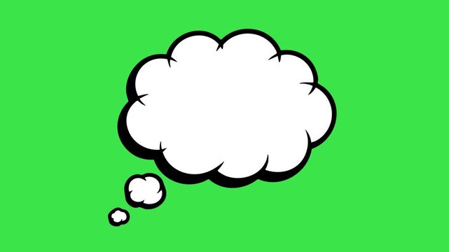 Think balloon cloud animation bubble pop up outline cartoon simple comic bold chat talk mind for text.	