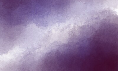 Dark Purple Watercolor Background. Abstract Moody Violet and White Grunge Texture