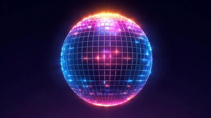 Colorful disco ball spins and lights up a dark room beautifully - Powered by Adobe