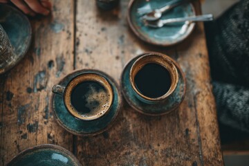 Warm Coffee Time With Friends and Good Conversation