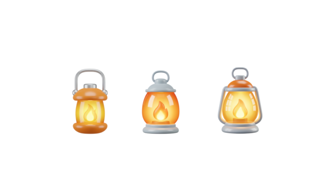 3d icon oil lamp png