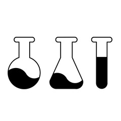 chemical bottle set icon isolated on white background