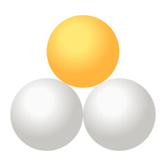 White and orange ping pong or Table tennis balls illustration for sport