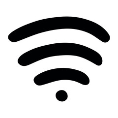 Hand drawn free wifi spot zone sign Public wi-fi area sign Wireless internet clipart in doodle style Single element for print, web, design, decor 3G, 4G, 5G, 6G, IoT