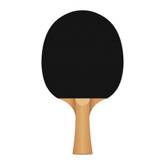 Black ping pong paddle or table tennis racket illustration for sport