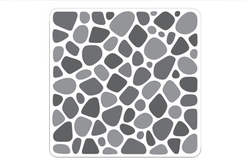Abstract monochrome background texture featuring irregular gray stones and rounded pebbles