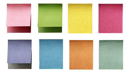 Fototapeta premium Isolated Colorful Sticky Notes on Transparent Background for Creative Projects