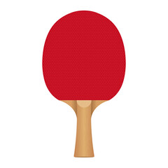 Red ping pong paddle or table tennis racket illustration for sport