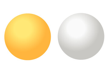 White and orange ping pong balls illustration for sport