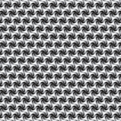 geometric seamless curly pattern, black and white vector illustration