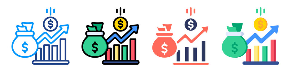 Revenue Icon Sheet Multiple Style Collection 