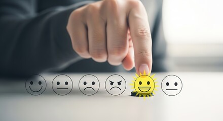 Customer Satisfaction Rating With Smiley Face