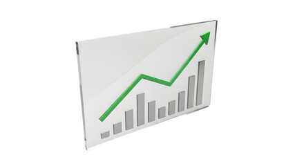 3d icon of growth chart isolated on transparent background