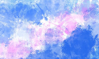 Abstract Blue and Pink Watercolor Splash Background. Vibrant Grunge Paint Texture