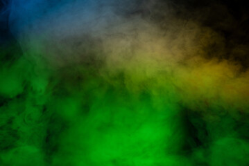 Green steam on a black background.