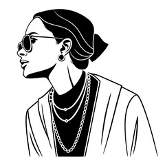 Fashionable woman with jewelry