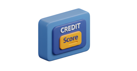 3d icon of credit score icon isolated on transparent background