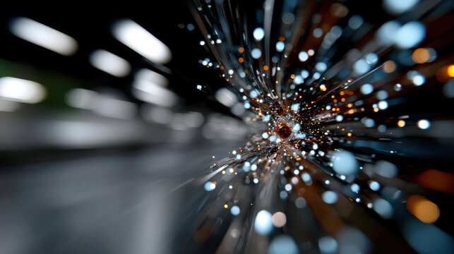 An abstract artwork showcasing the dynamic interplay of light and color, creating an energetic burst of visual elements and emphasizing the synergy between technology and art.