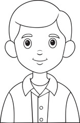 Charming cartoon boy character illustration for kids fun coloring and creative art sessions