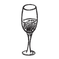 Hand drawn champagne glass Alcohol drink clipart in doodle style Single element for print, web, design, decor Happy New Year 2026