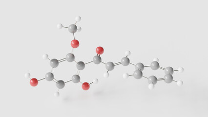 cardamomin molecule 3d, molecular structure, ball and stick model, structural chemical formula chalconoids