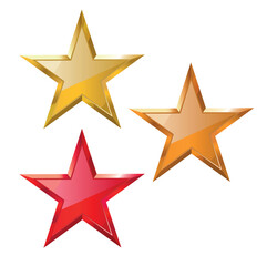 Obraz premium Golden Stars Vector Icon for Casino and Entertainment