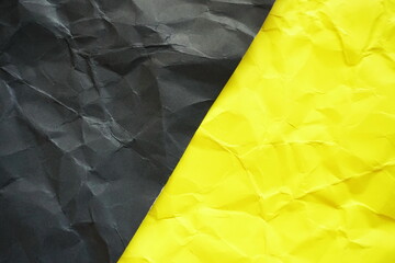 wrinkled paper texture background, black and yellow paper overlay background