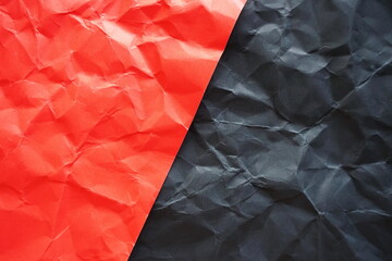 wrinkled paper texture background, black and red paper overlay background
