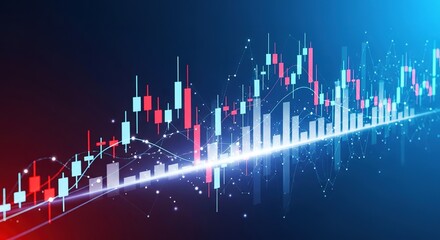 Financial Growth Chart With Candlestick Graph